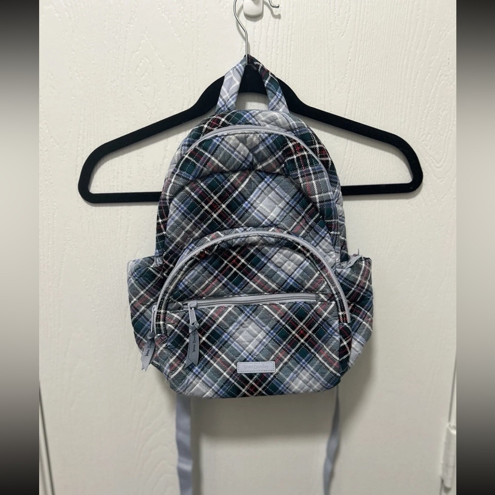 Vera Bradley Snowy Plaid Essential Compact Backpack Excellent Condition Retired